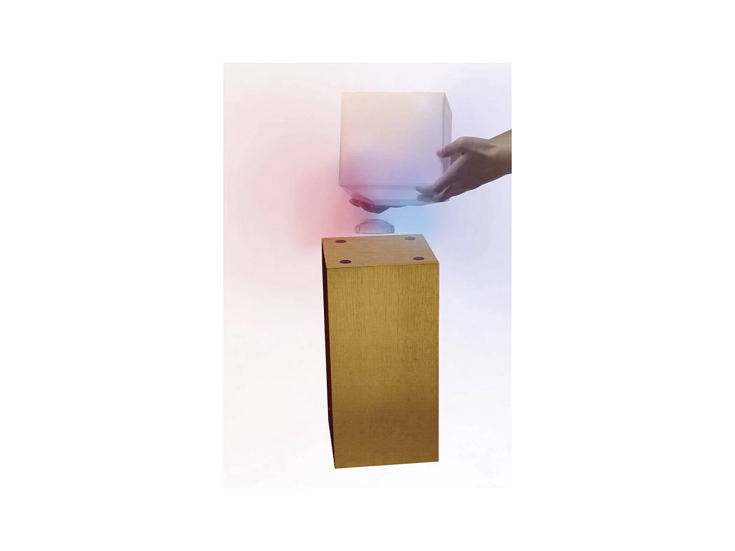 Lampe LED en lévitation en bois clair MEGAPOLITE (sans abat-jour)