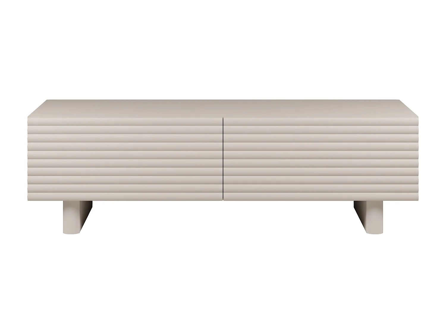 TV-Möbel mit 2 Türen - MDF - 150 cm - Beige - LUDIMA