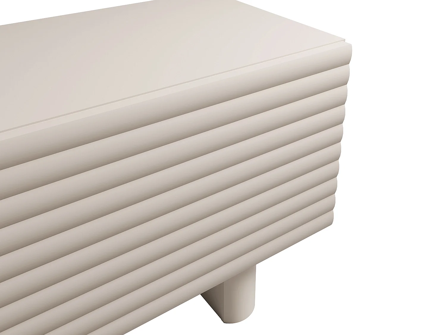 TV-Möbel mit 2 Türen - MDF - 150 cm - Beige - LUDIMA