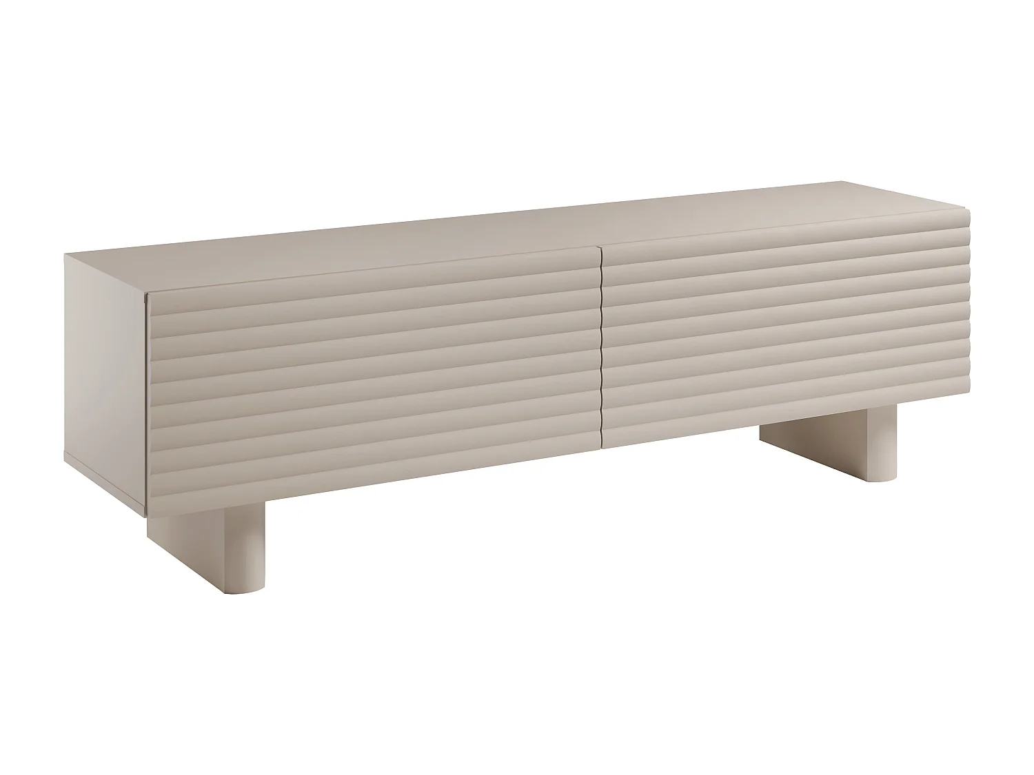 TV-Möbel mit 2 Türen - MDF - 150 cm - Beige - LUDIMA