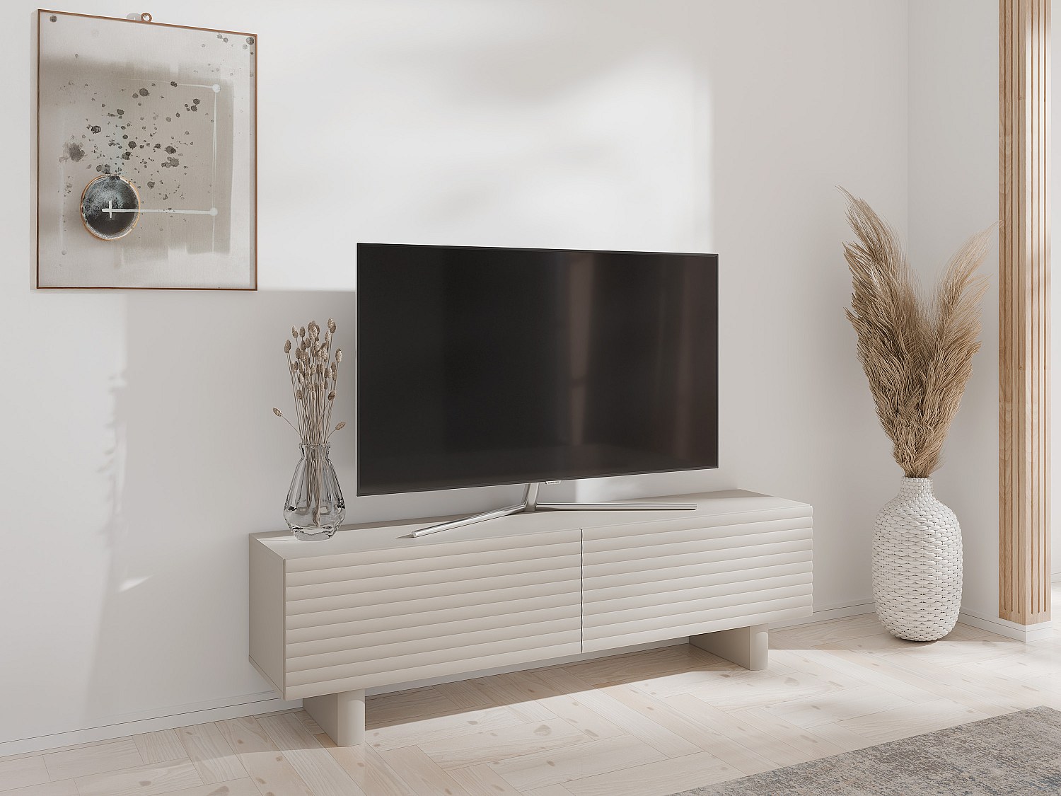Vente-unique Tv-Möbel Mit 2 Türen - Mdf - 150 Cm - Beige - Ludima