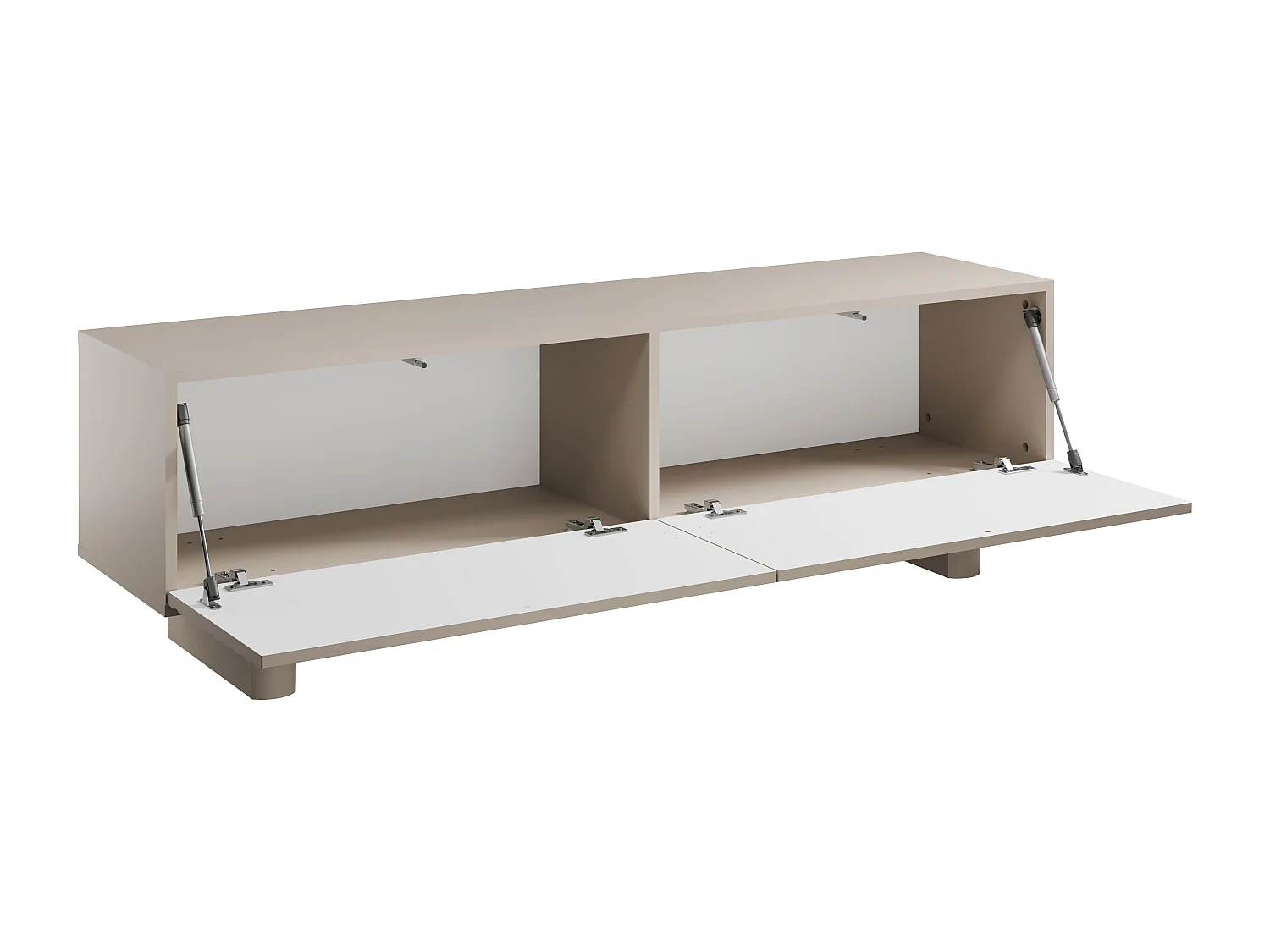 Meuble TV avec 2 portes en MDF - 150 cm - Beige - LUDIMA