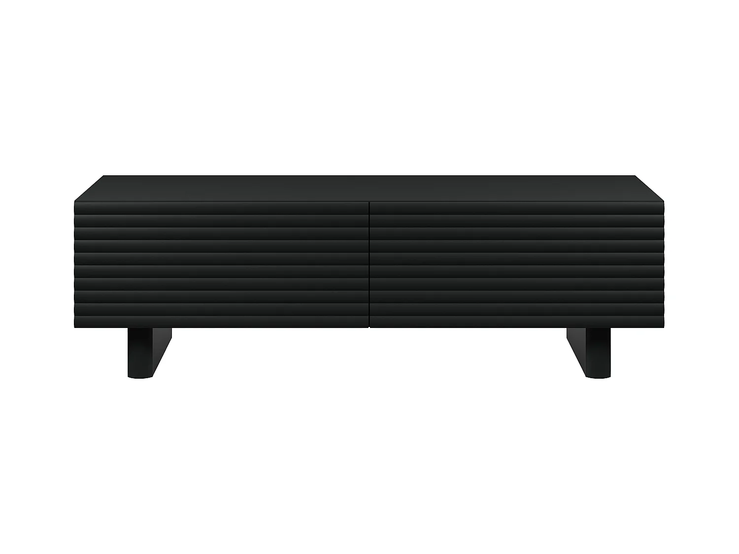 Mueble de TV con 2 puertas en MDF - 150cm - Negro - LUDIMA