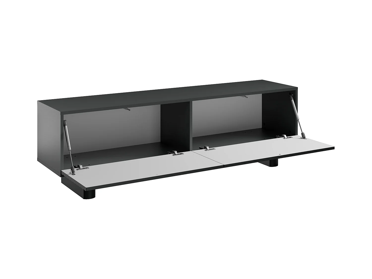 Mueble de TV con 2 puertas en MDF - 150cm - Negro - LUDIMA