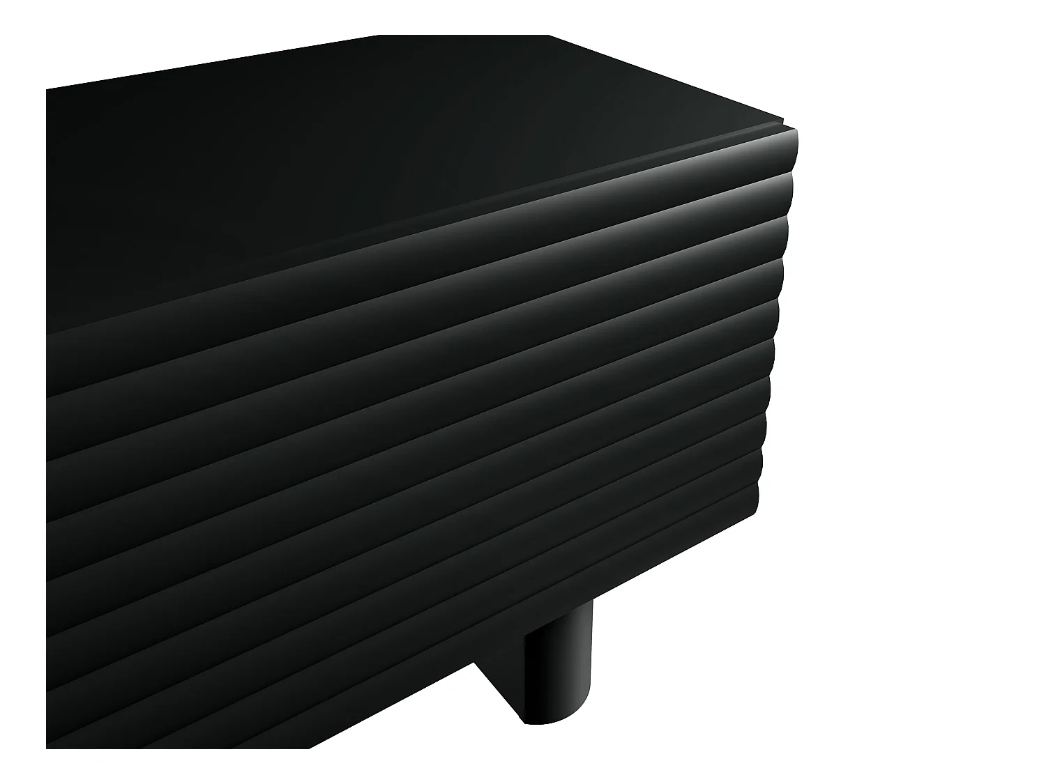 Mueble de TV con 2 puertas en MDF - 150cm - Negro - LUDIMA