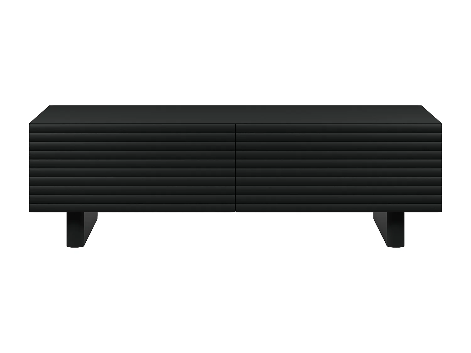 Meuble TV avec 2 portes en MDF - 150cm - Noir - LUDIMA