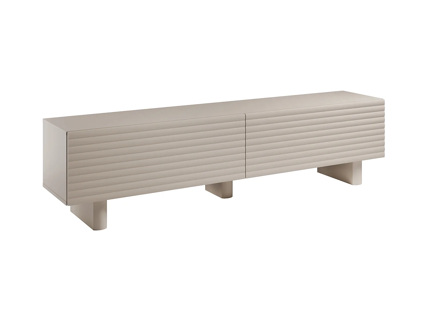 TV-Möbel mit 2 Türen - MDF - 180 cm - Beige - LUDIMA
