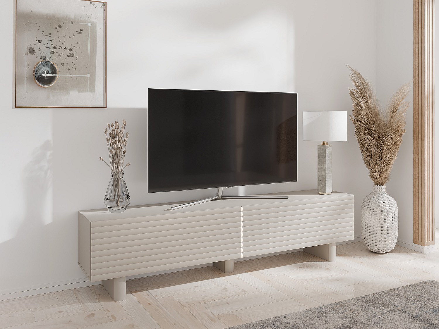 Vente-unique Tv-Möbel Mit 2 Türen - Mdf - 180 Cm - Beige - Ludima