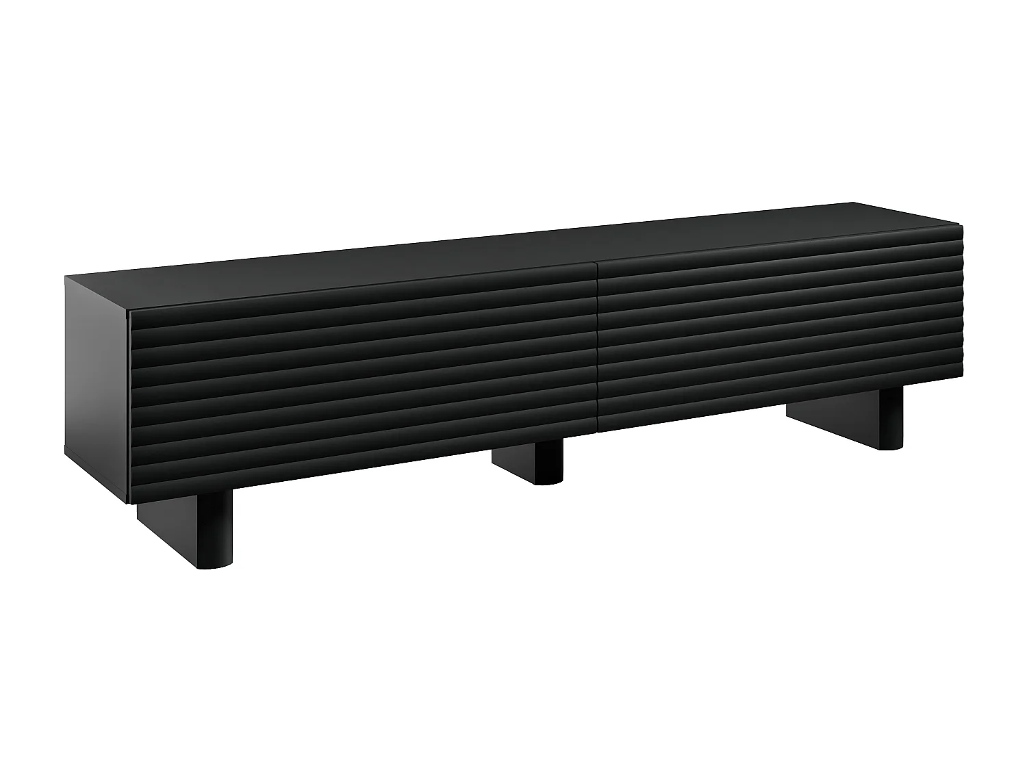 Móvel de TV com 2 portas em MDF 180 cm preto - LUDIMA