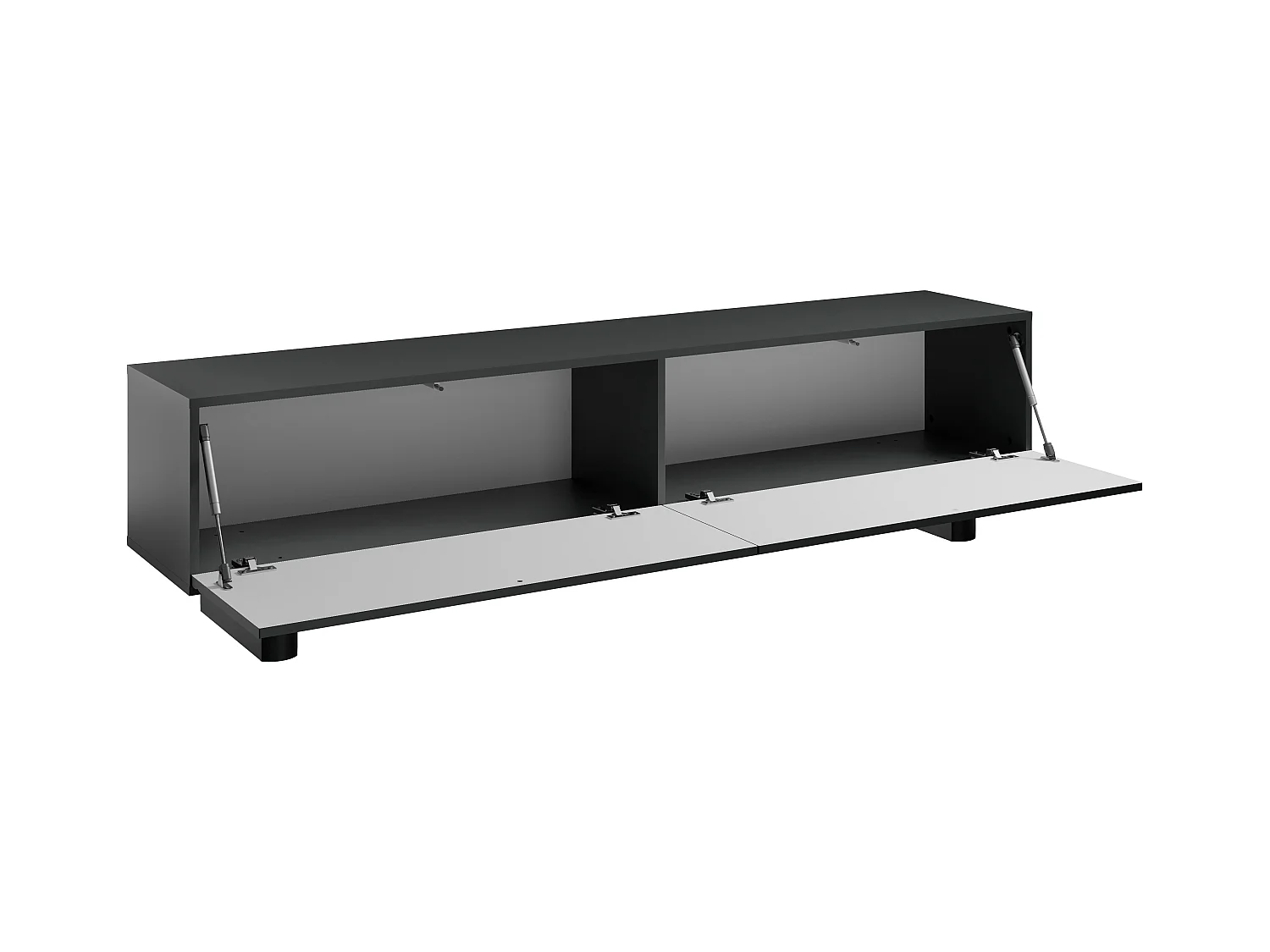 Tv-meubel met 2 deuren van mdf - 180 cm - Zwart - LUDIMA