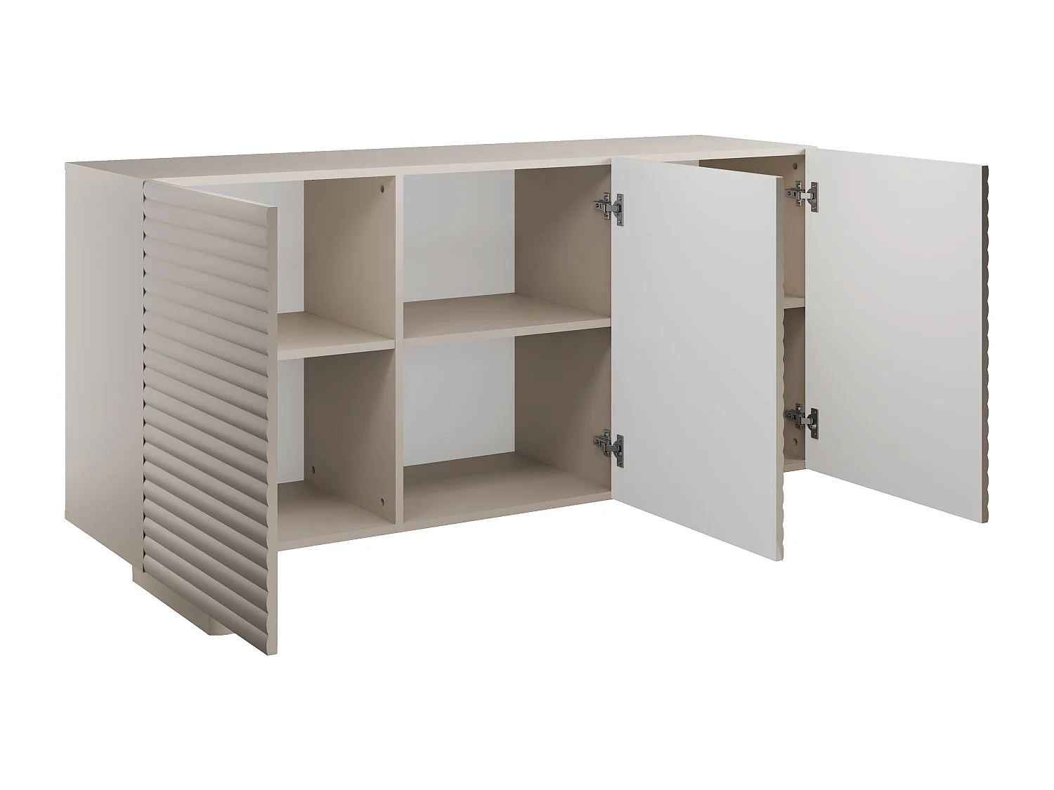Buffet avec 3 portes en MDF - Beige - LUDIMA