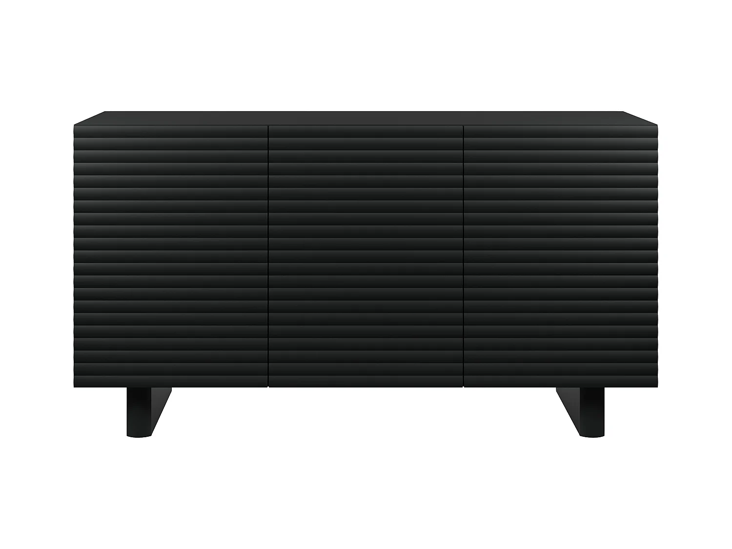Aparador com 3 portas em MDF preto - LUDIMA