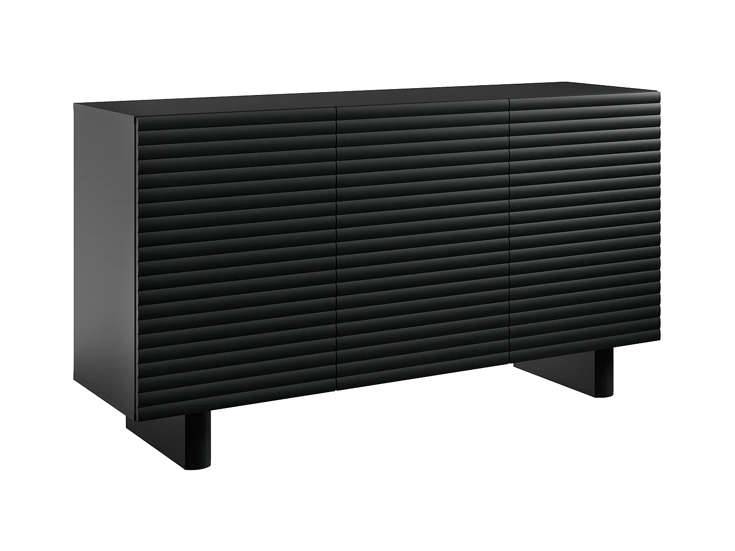 Aparador com 3 portas em MDF preto - LUDIMA
