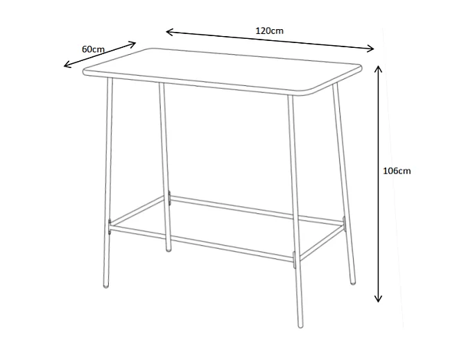 Stół ogrodowy wysoki z metalu dł. 120 cm - Czarny - MIRMANDE marki MYLIA