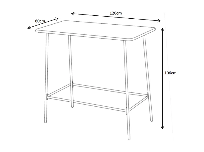 Hoge tuintafel L120 cm van metaal - Zwart - MIRMANDE van MYLIA