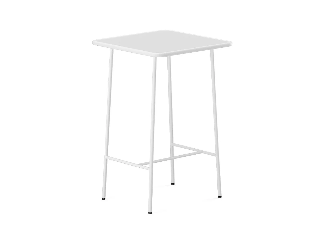 Table haute de jardin L.70 cm en métal - Blanc - MIRMANDE de MYLIA