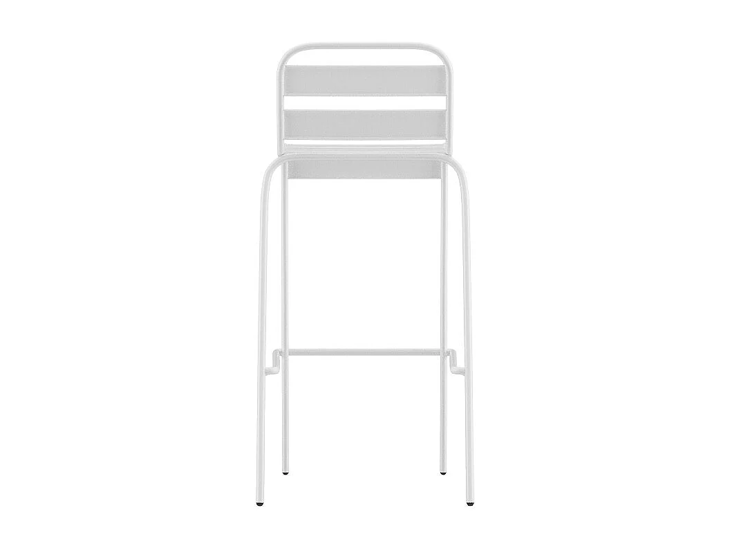 Chaise haute de jardin empilable en métal - Blanc - MIRMANDE de MYLIA