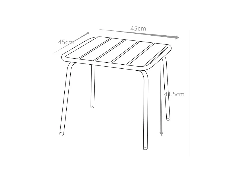 Vierkante metalen bijzettafel voor de tuin - Amandelgroen - MIRMANDE van MYLIA