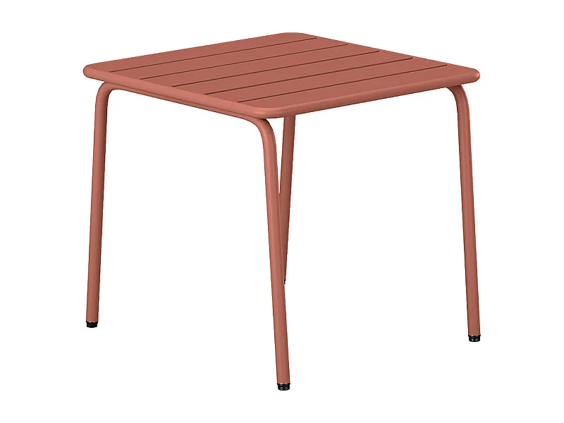 Table d'appoint de jardin en métal carrée - Terracotta - MIRMANDE de MYLIA