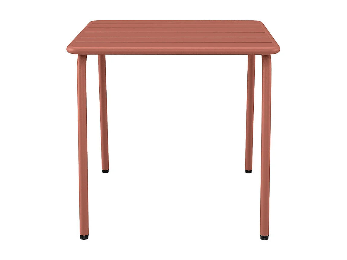 Table d'appoint de jardin en métal carrée - Terracotta - MIRMANDE de MYLIA