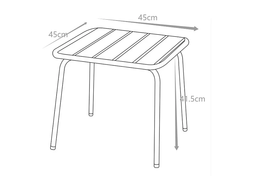 Vierkante metalen tuinbijzettafel - Donkergrijs - MIRMANDE van MYLIA