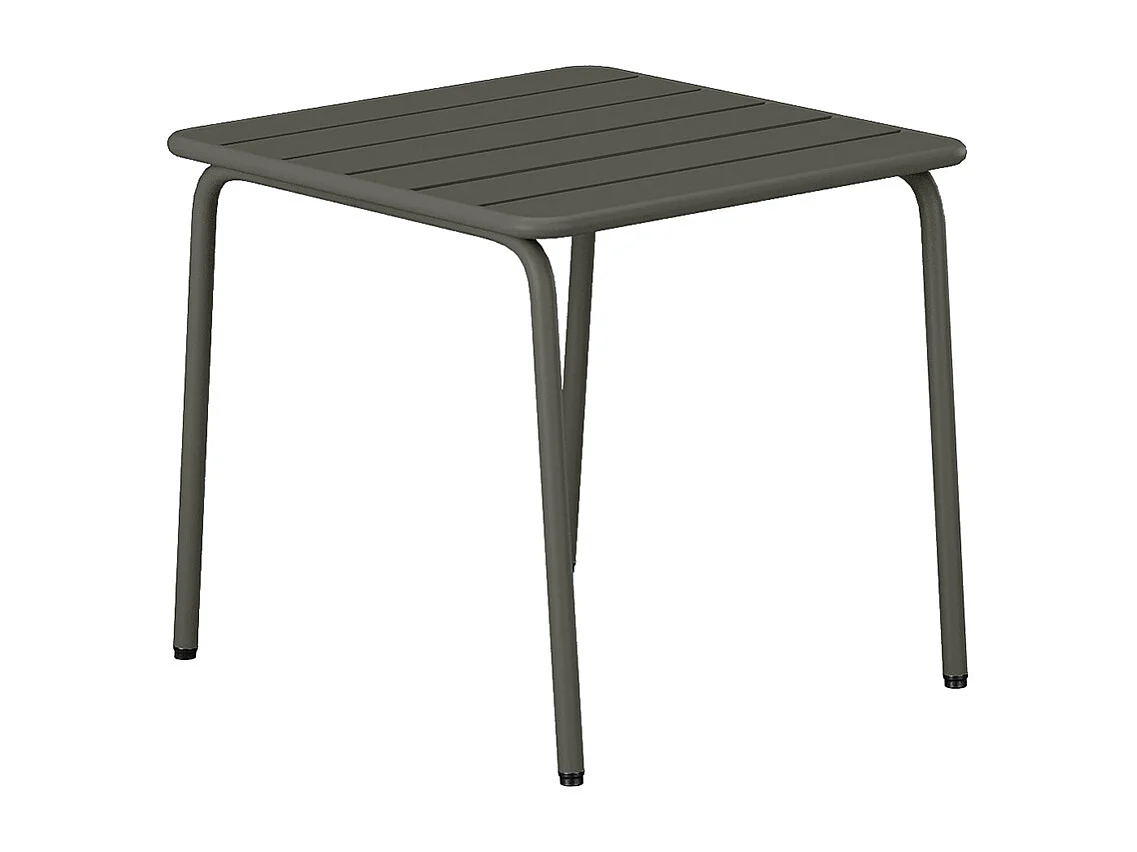 Table d'appoint de jardin en métal carrée - Gris anthracite - MIRMANDE de MYLIA