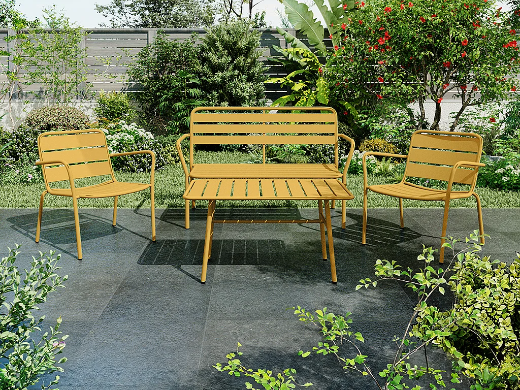 Gartentisch - Metall - Senfgelb - MIRMANDE von MYLIA