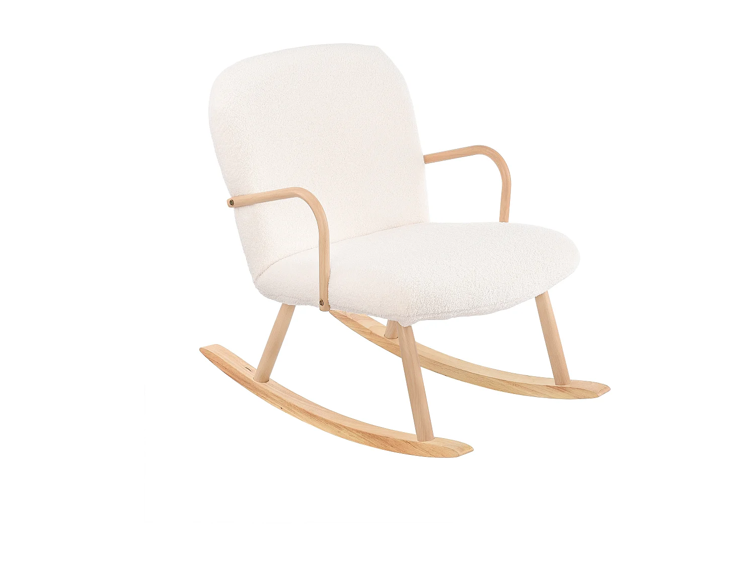 Sedia a dondolo, sedia a dondolo, sedia decorativa, sedia relax, sedia da soggiorno, per camera da letto, fino a 120 kg, sedia a dondolo imbottita in velluto Teddy