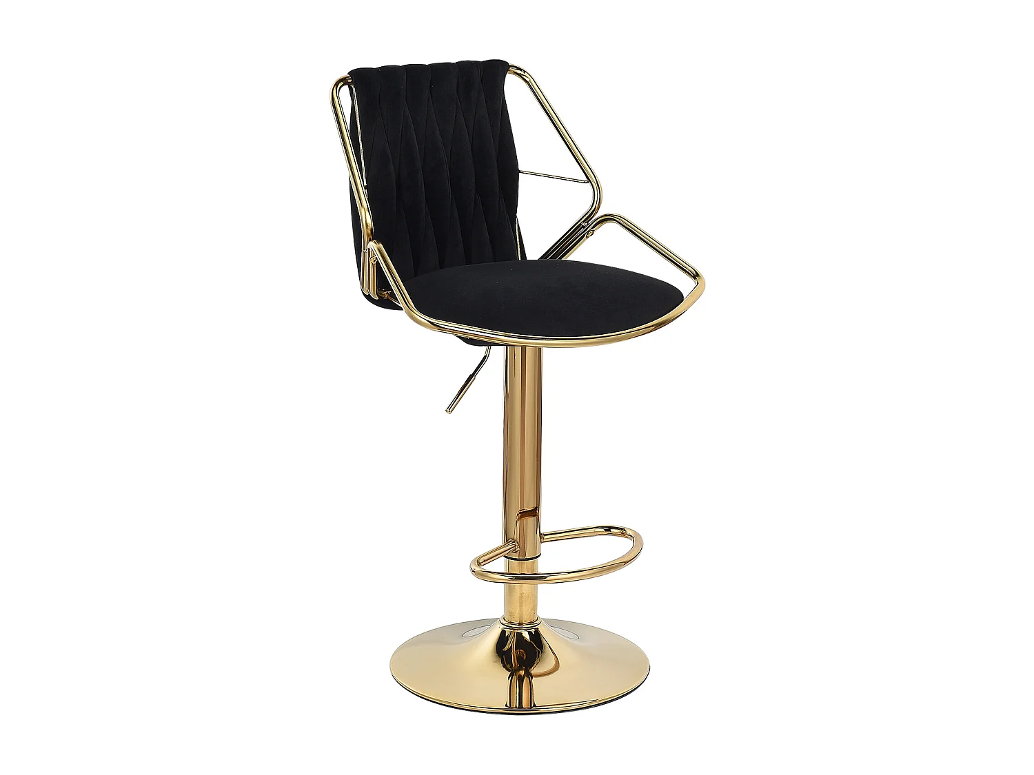 Lot de 2 tabourets de bar pivotants réglables avec repose-pieds pour cuisine, salle à manger - Noir