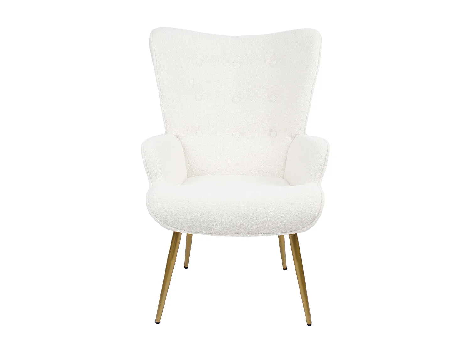 Poltrona escandinava com pufe, reclinável, lã tingida, estofada, com pernas douradas, cadeira de TV, cadeira de leitura para quarto, sala de estar, branca