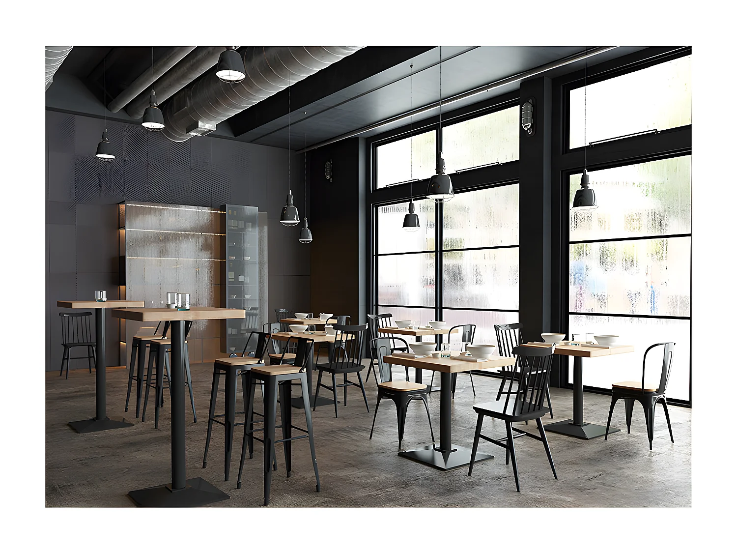 Pack de 4 sillas de comedor Tolix Roble