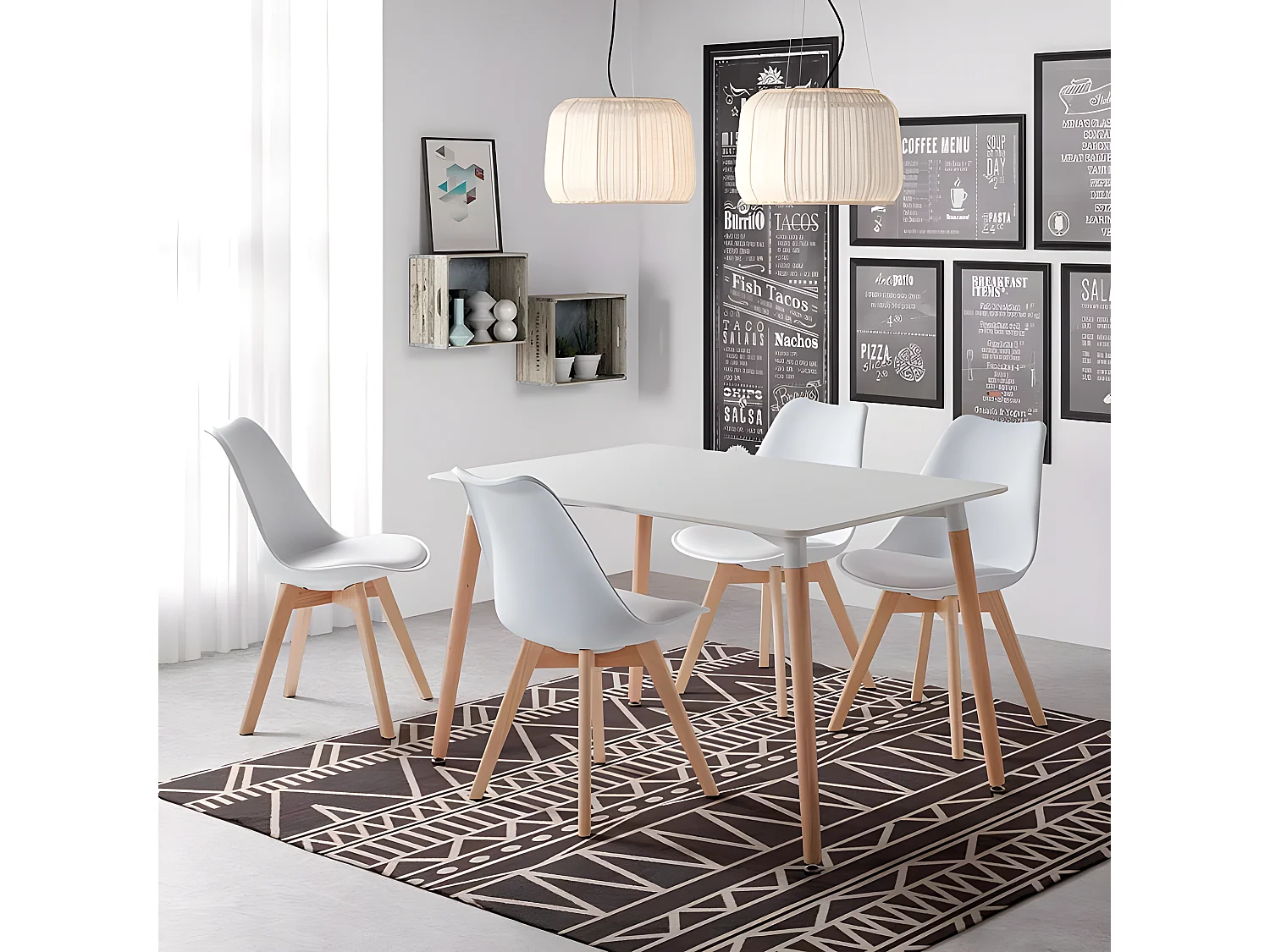 Pack de 4 sillas Bistro Blancas