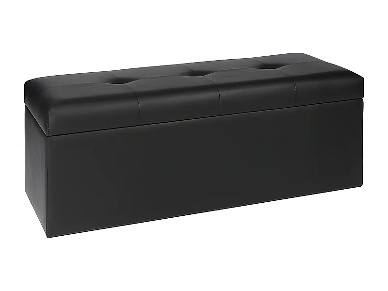 Arcón tapizado Eros polipiel Negro 80 cm