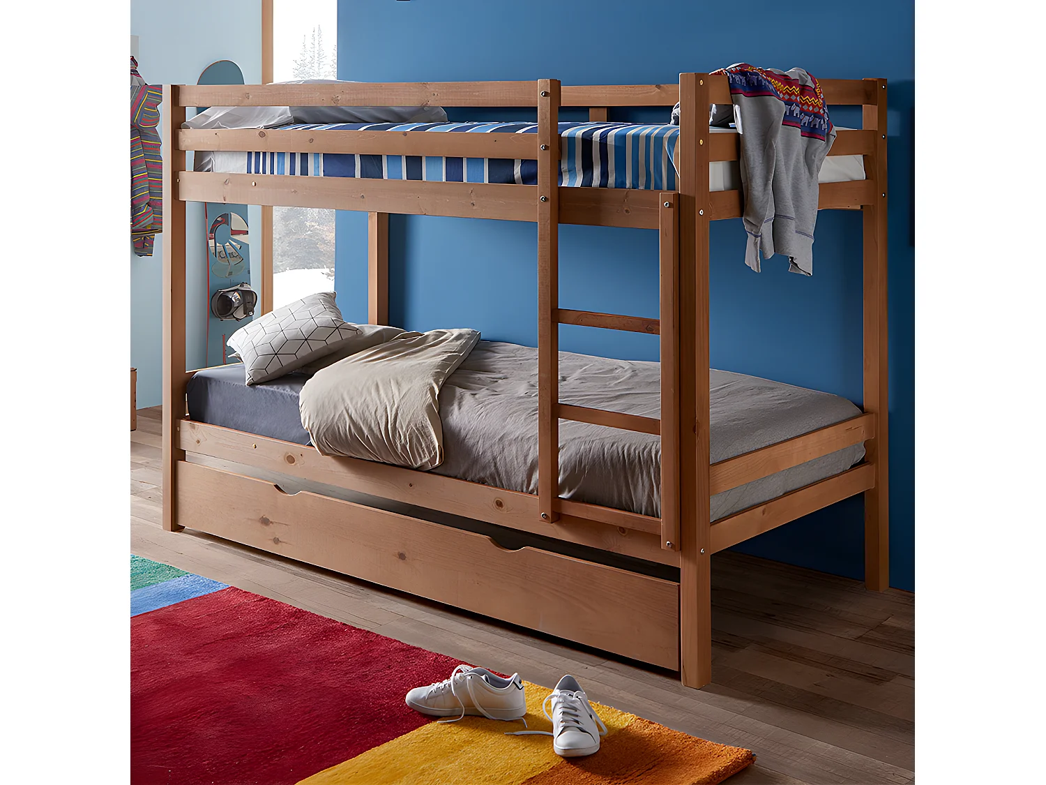 Litera de madera Premier Nogal Lavado