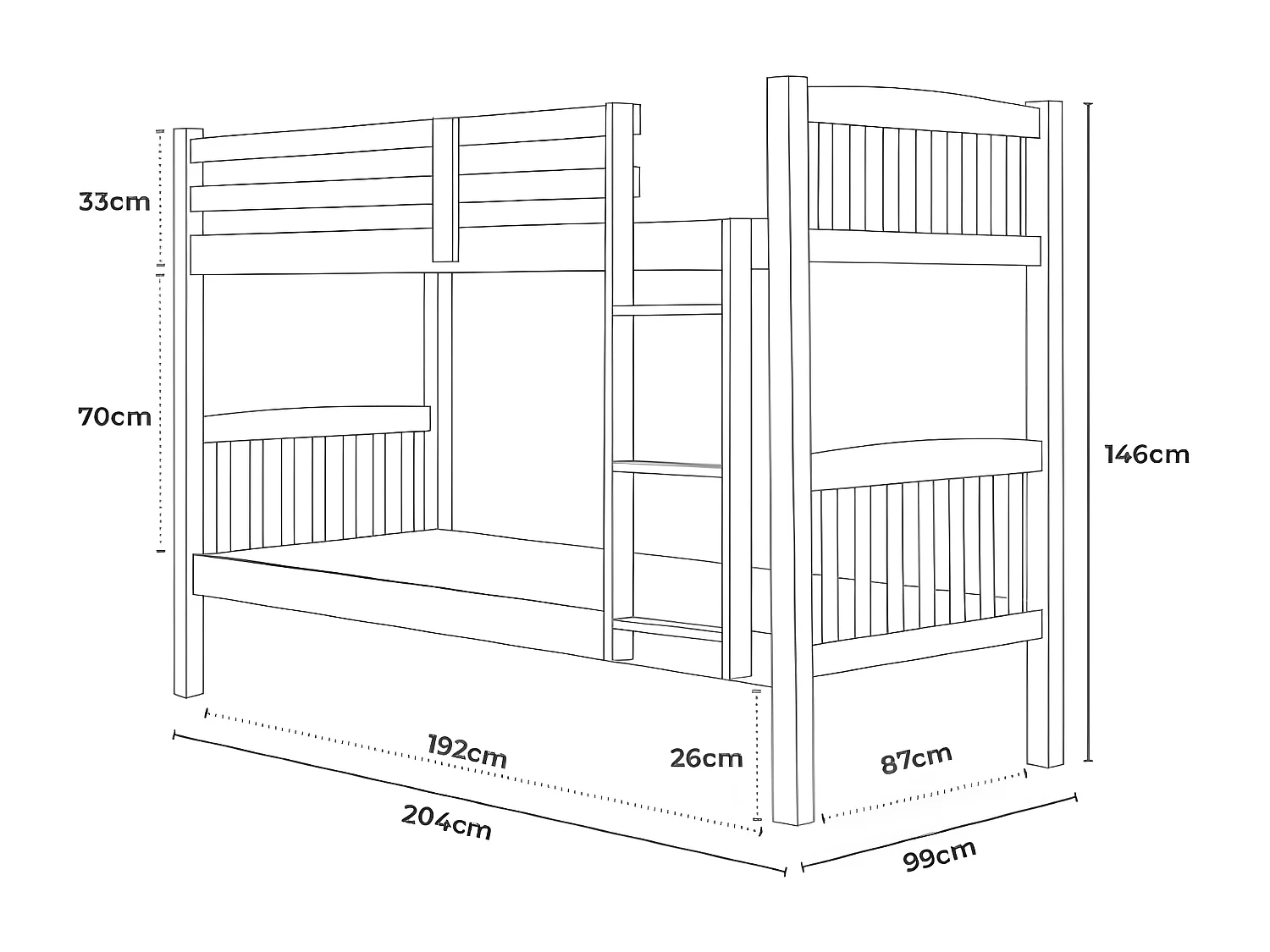 Litera de madera Pacha Miel