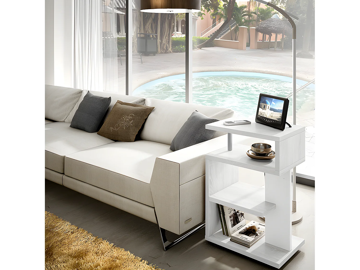 Mesa auxiliar R1028 Artic/Blanco