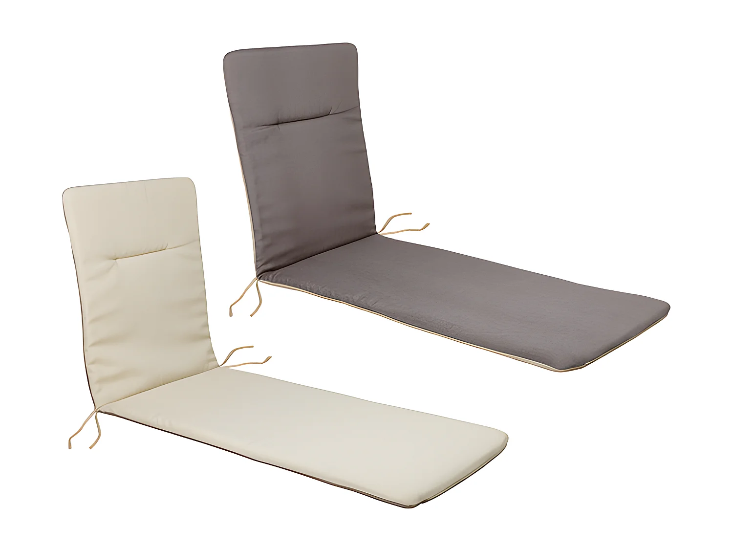 Pack de 2 Cojines reversibles Tumbona - taupe beige