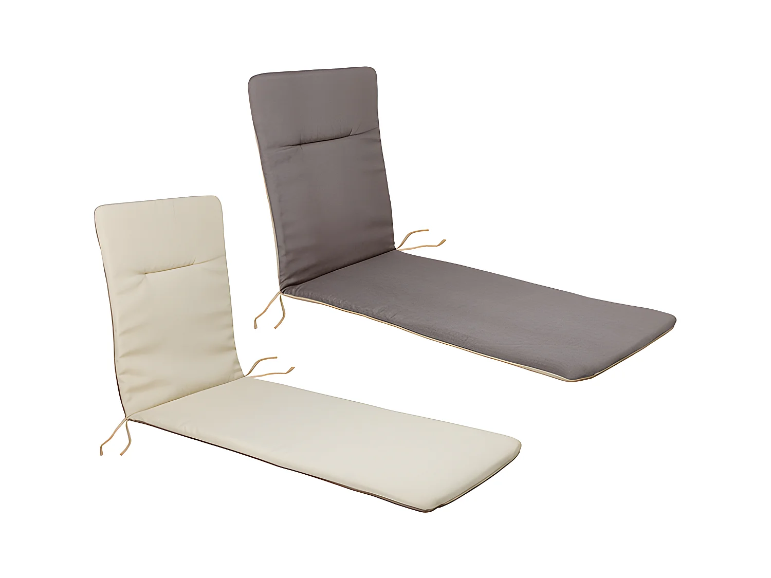 Pack de 4 Cojines reversibles Tumbona - taupe beige