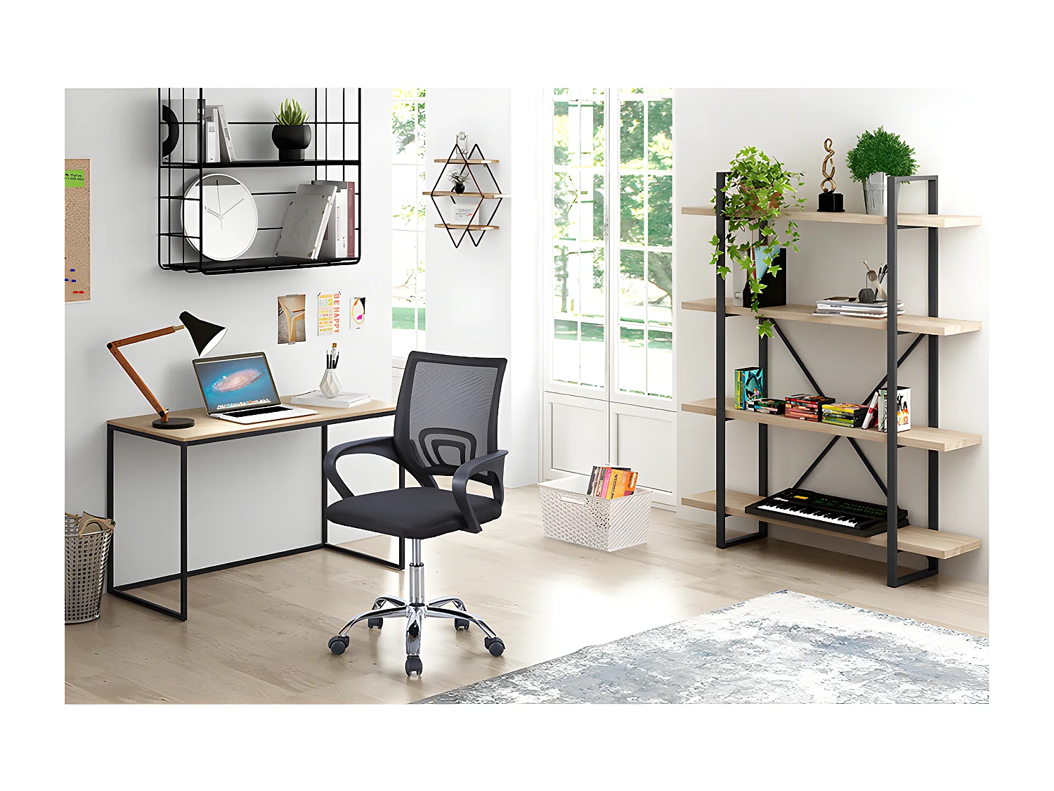 Escritorio Mia 120 cm Negro/Roble Nordish