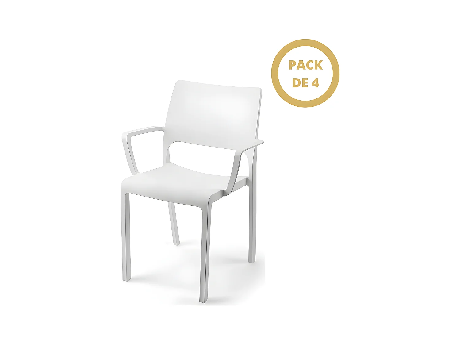 Pack De 4 sillones De Plástico Tramontana Blancos