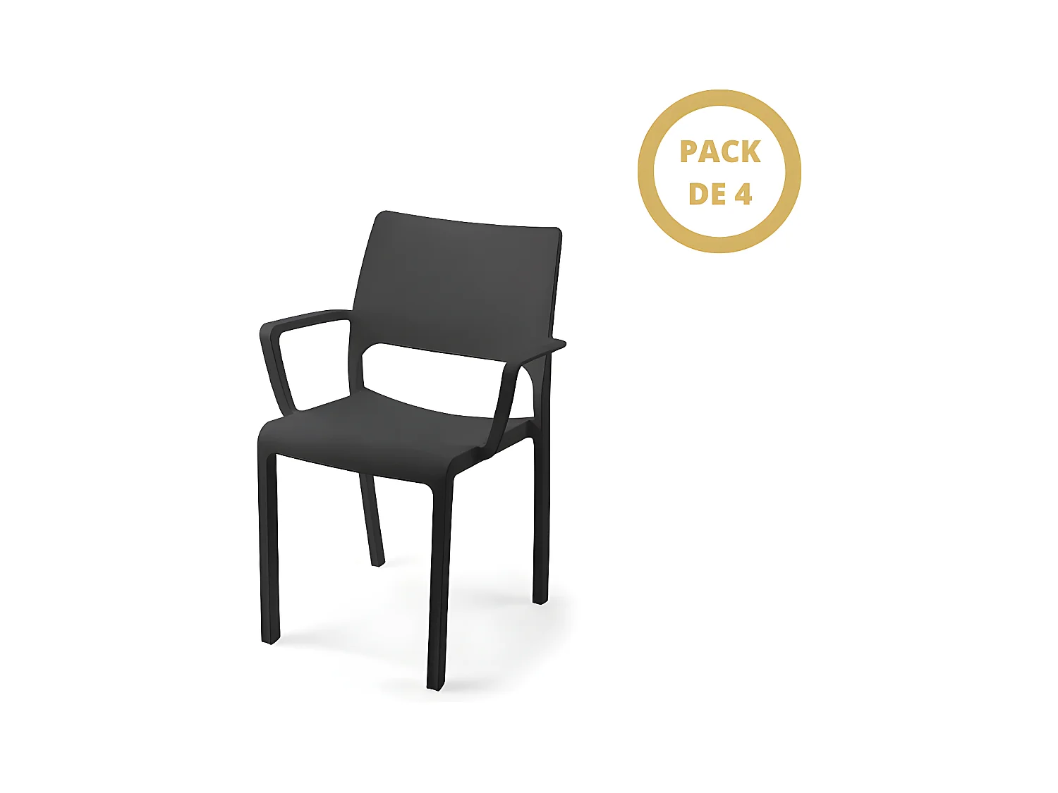 Pack De 4 sillones De Plástico Tramontana Antracita