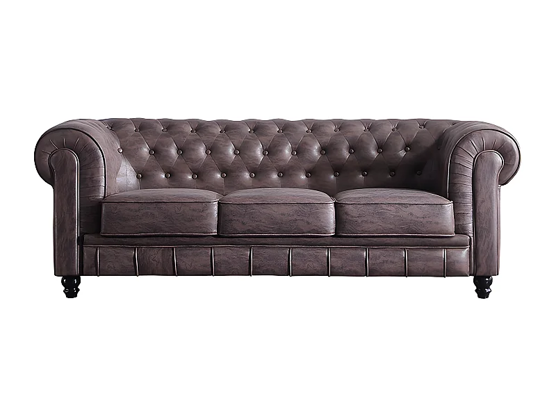 Sofá 3 plazas Chesterfield Chocolate Envejecido