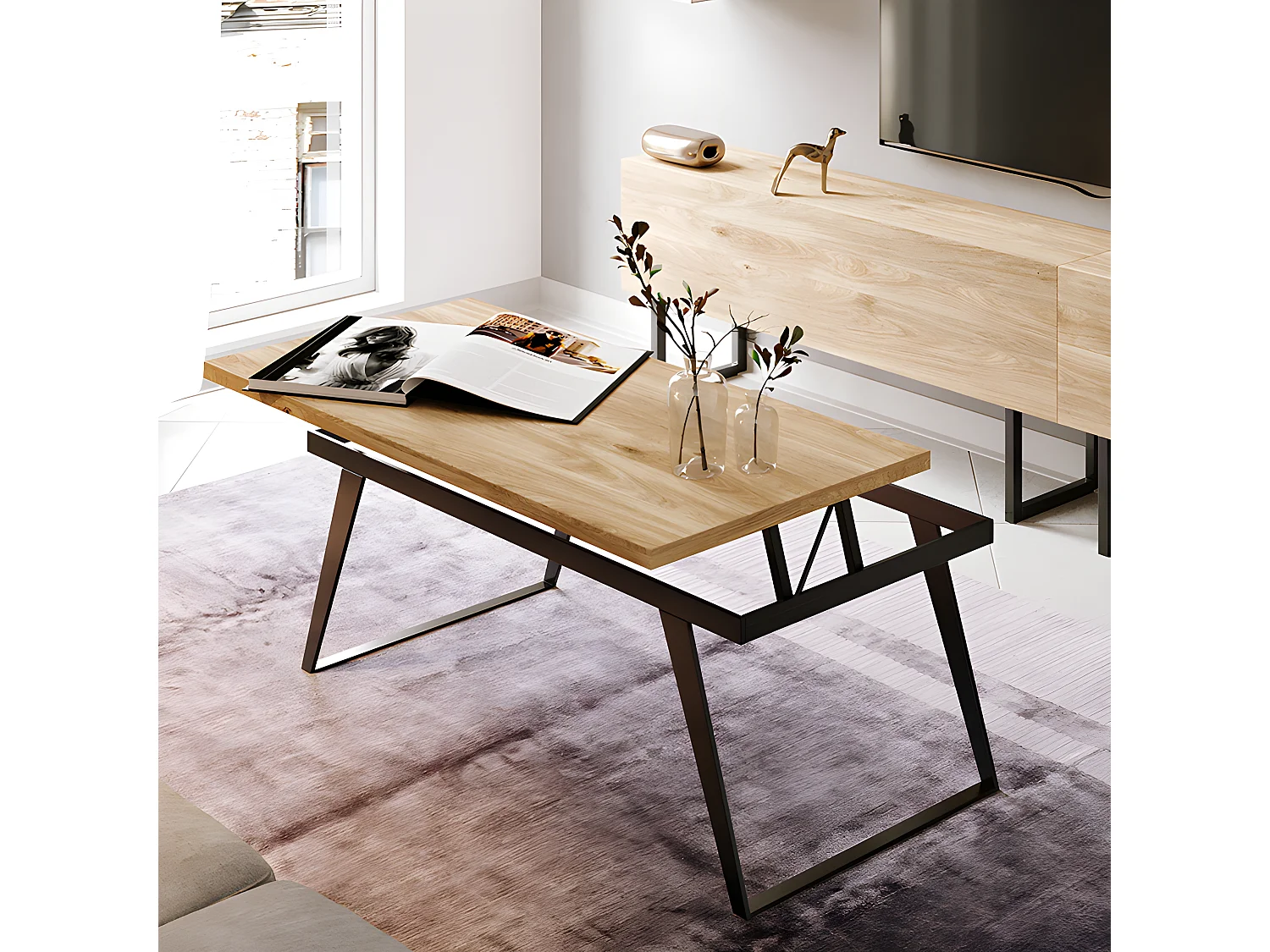 Mesa de centro 10230 Elevable Roble