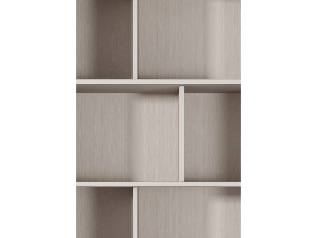 Bibliothèque avec 2 tiroirs et 8 niches en MDF - Beige et doré - ELONARIA II de Pascal Morabito