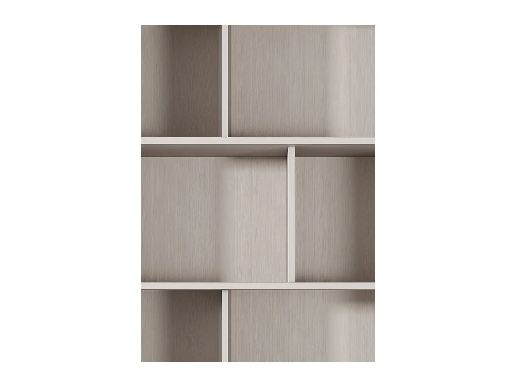 Bibliothèque avec 2 tiroirs et 8 niches en MDF - Beige et doré - ELONARIA II de Pascal Morabito
