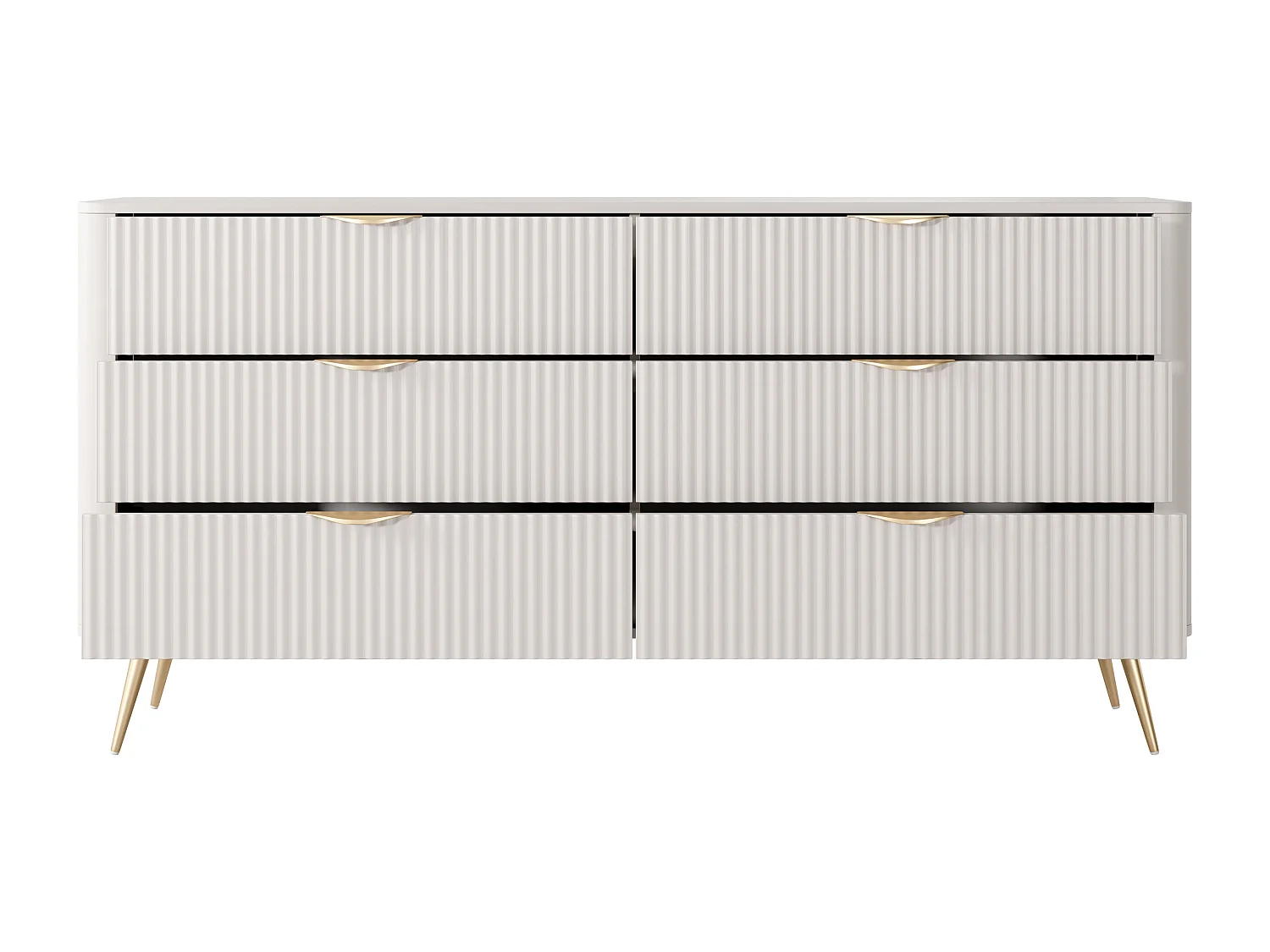 Ladekast met 6 lades - Beige en goudkleurig - ELONARIA van Pascal Morabito