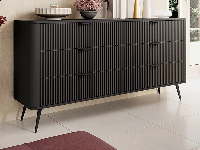 Kommode mit 6 Schubladen - Schwarz - ELONARIA II von Pascal Morabito