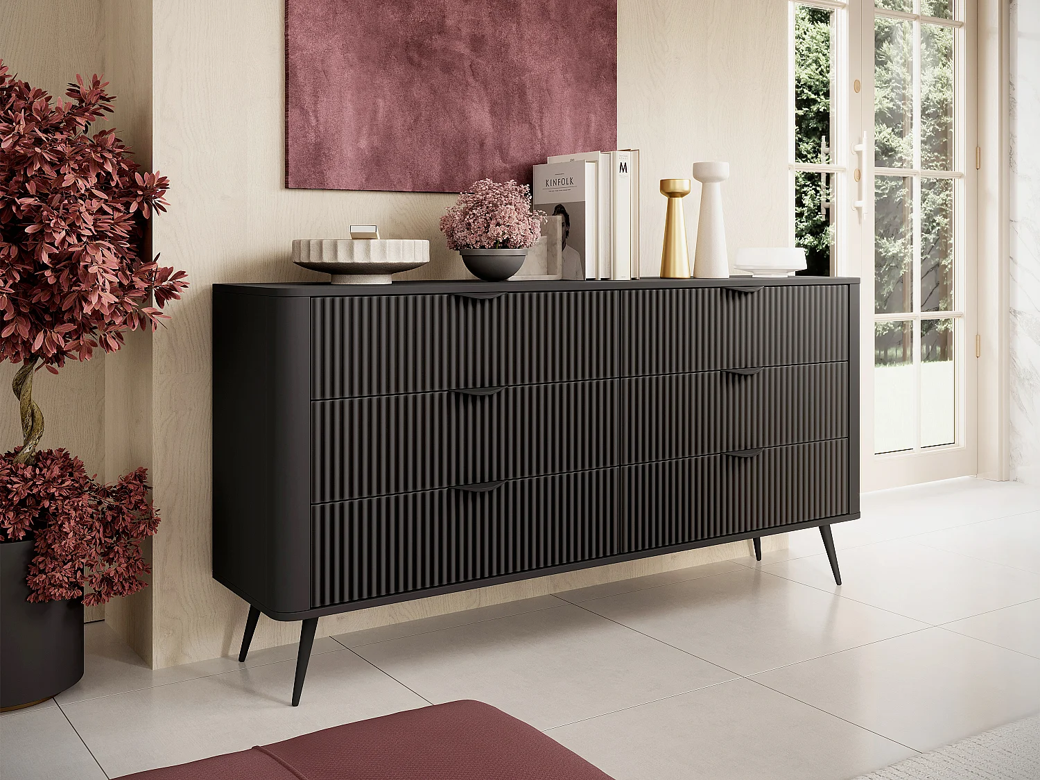 Commode 6 tiroirs - Noir - ELONARIA II de Pascal Morabito