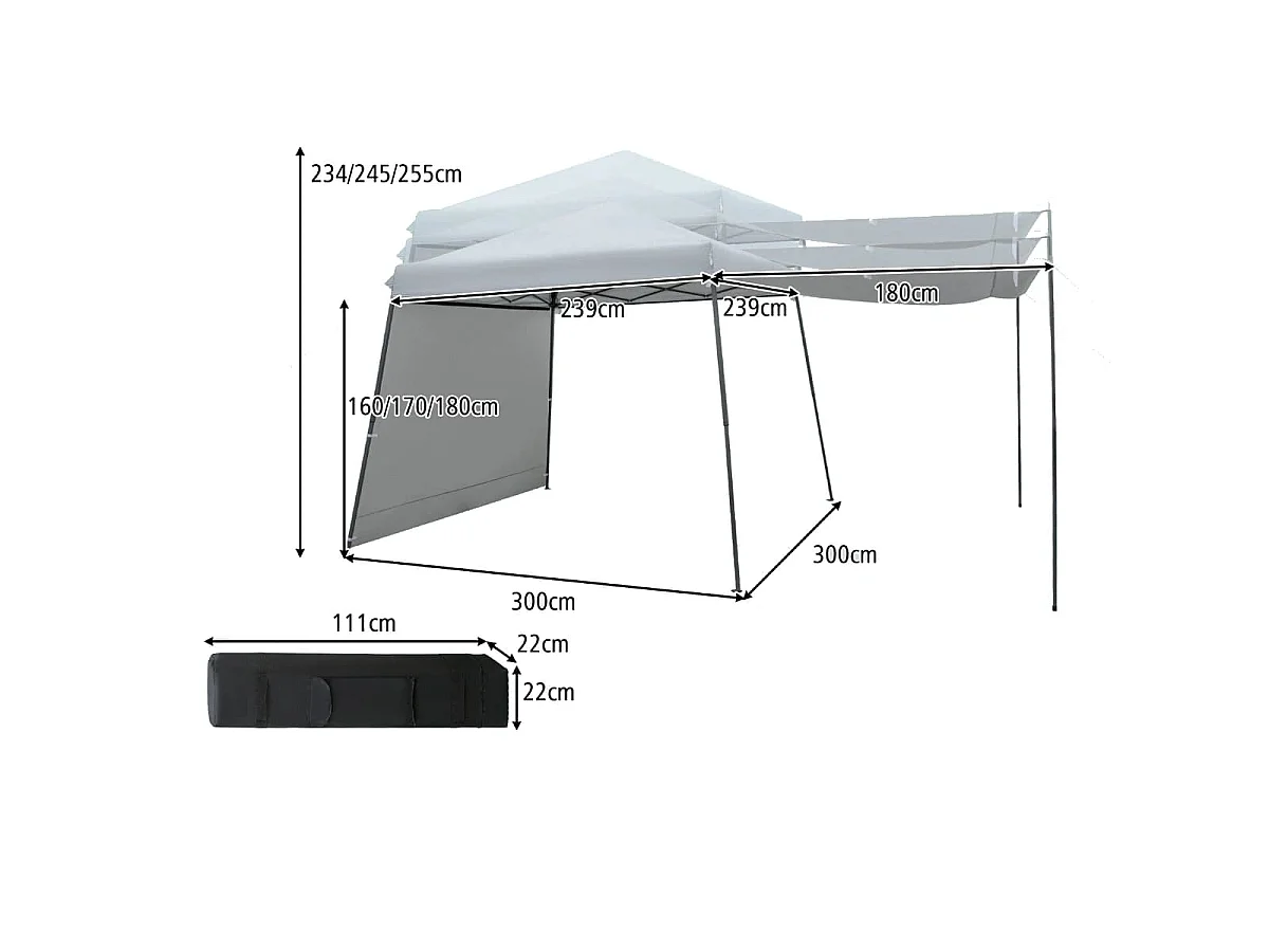 Pavillon de jardin pliable avec sac de transport