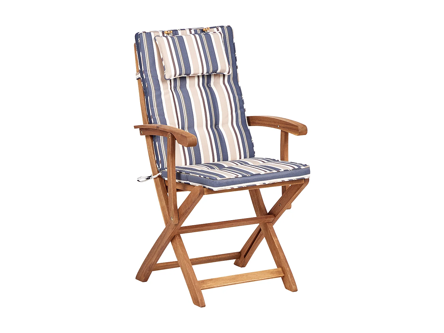 Lot de 2 chaises de jardin avec coussins MAUI II Acacia Multicolore